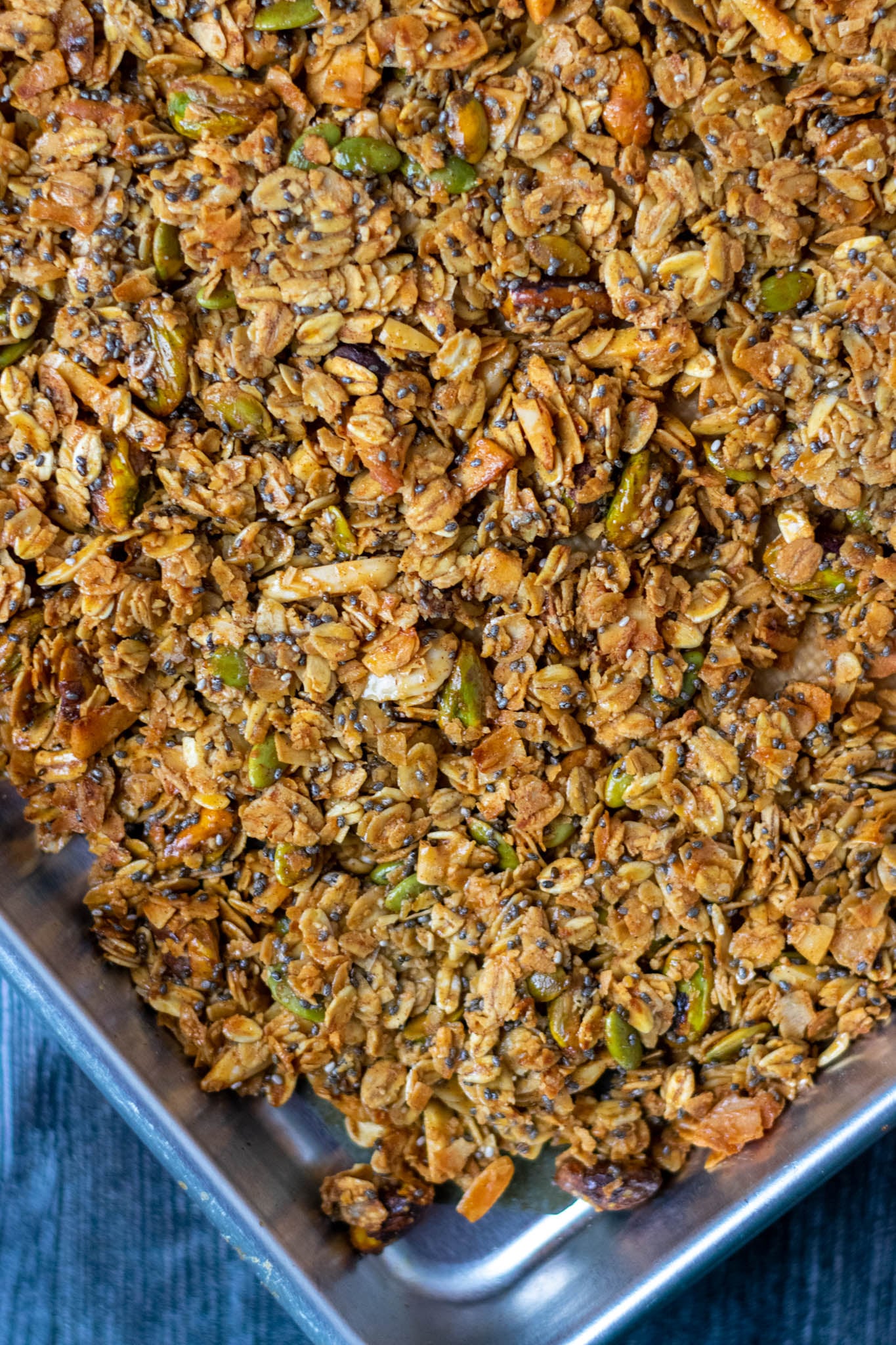 Baked sourdough discard granola textures
