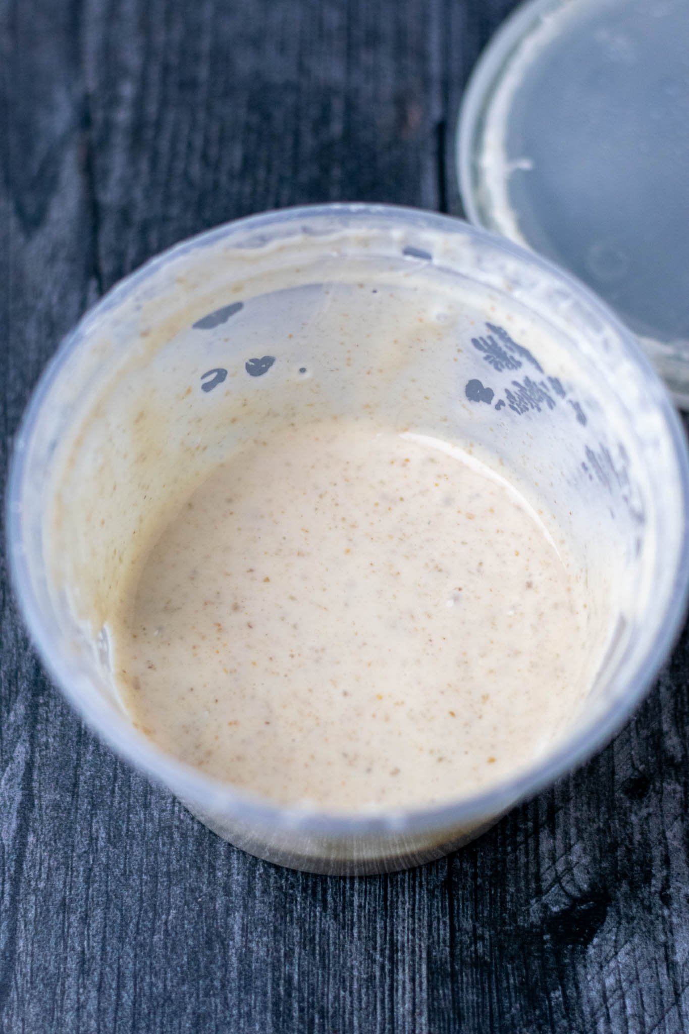 Deli container of sourdough discard