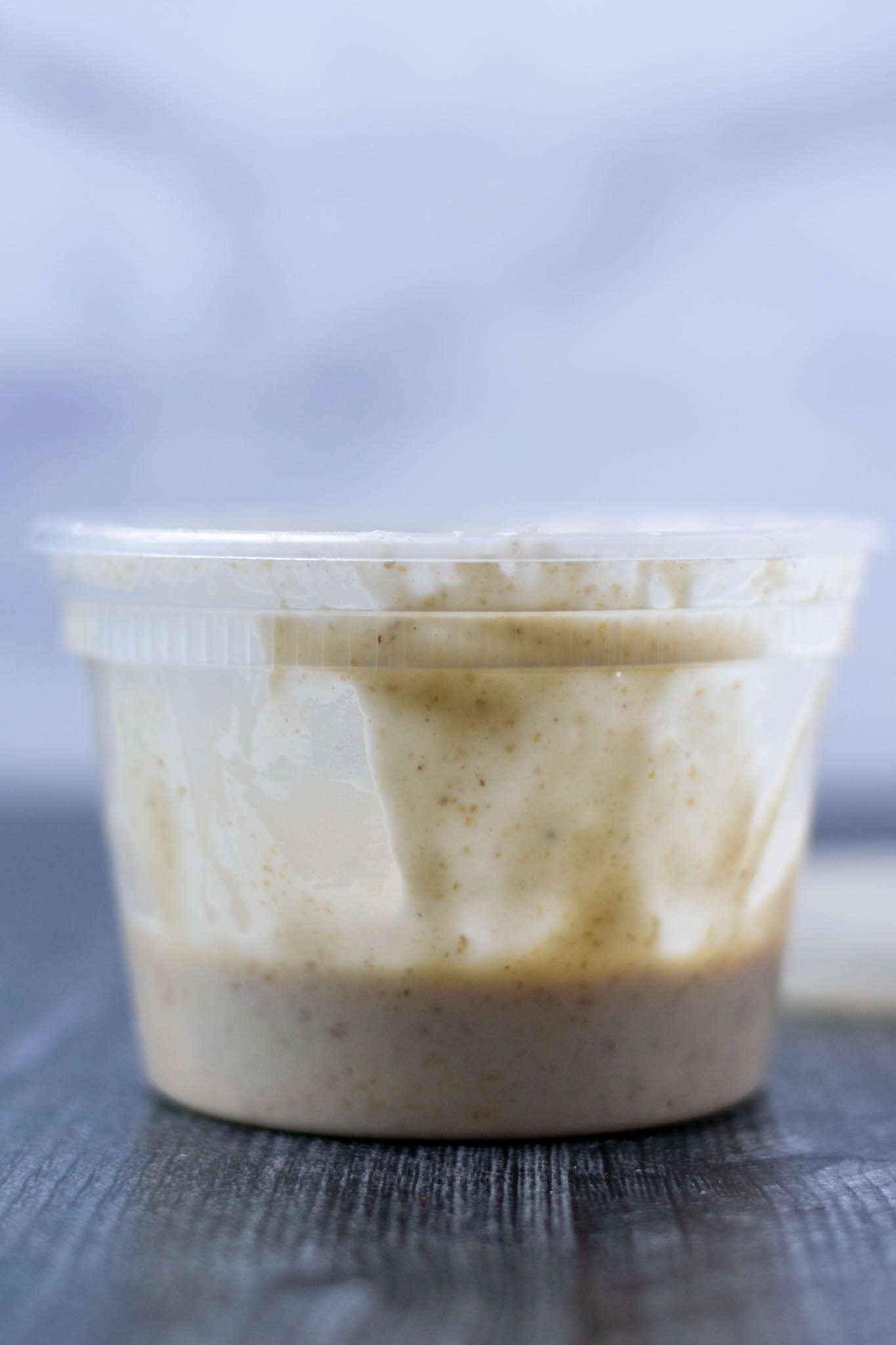 Sourdough discard in small deli container