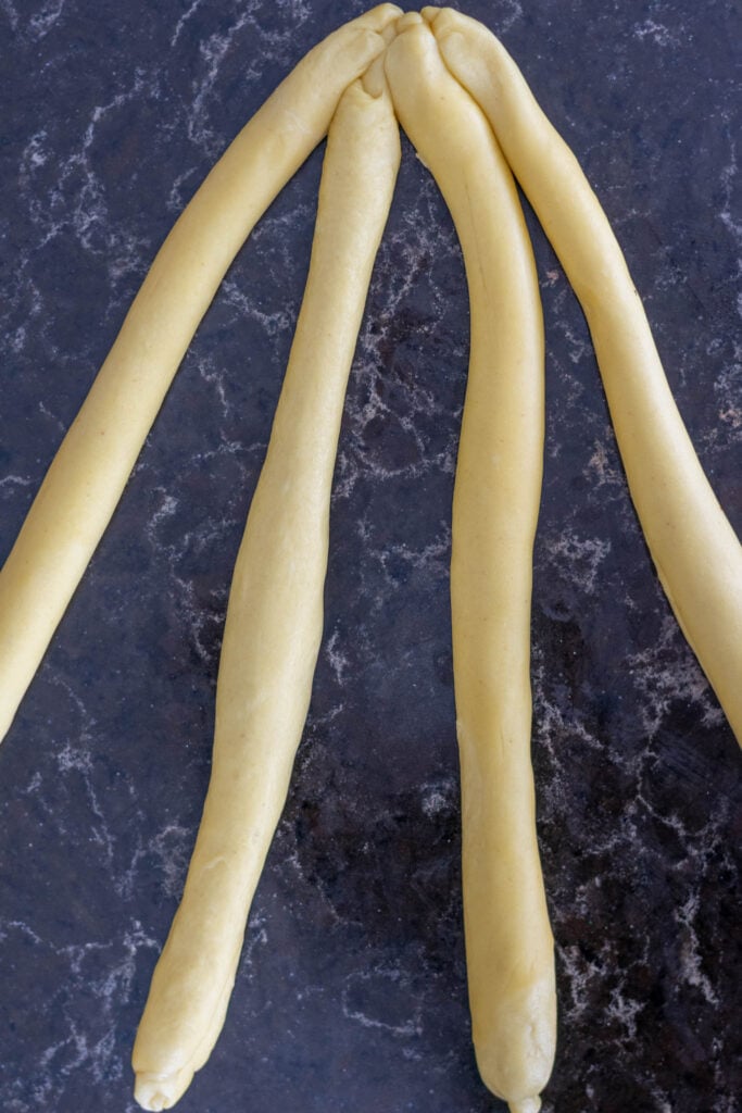 Challah braiding 1