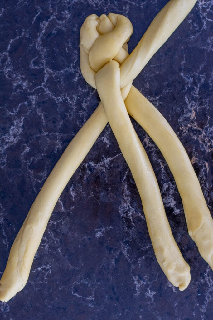 Challah braiding 8