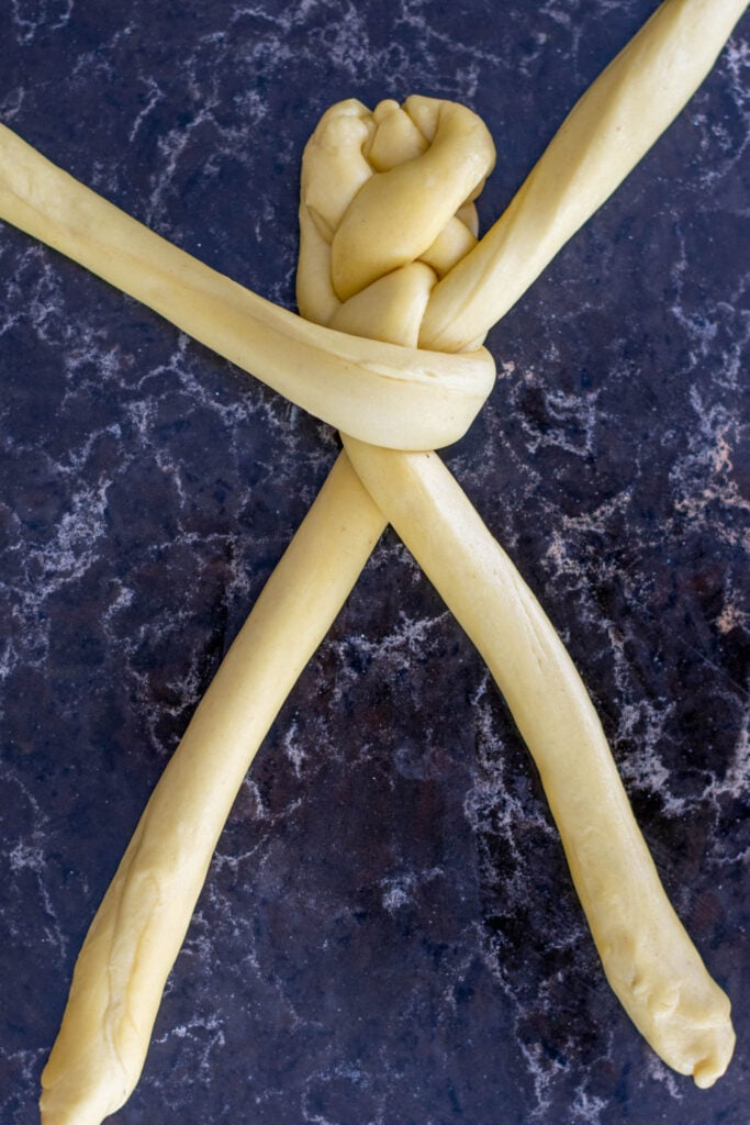 Challah braiding 9