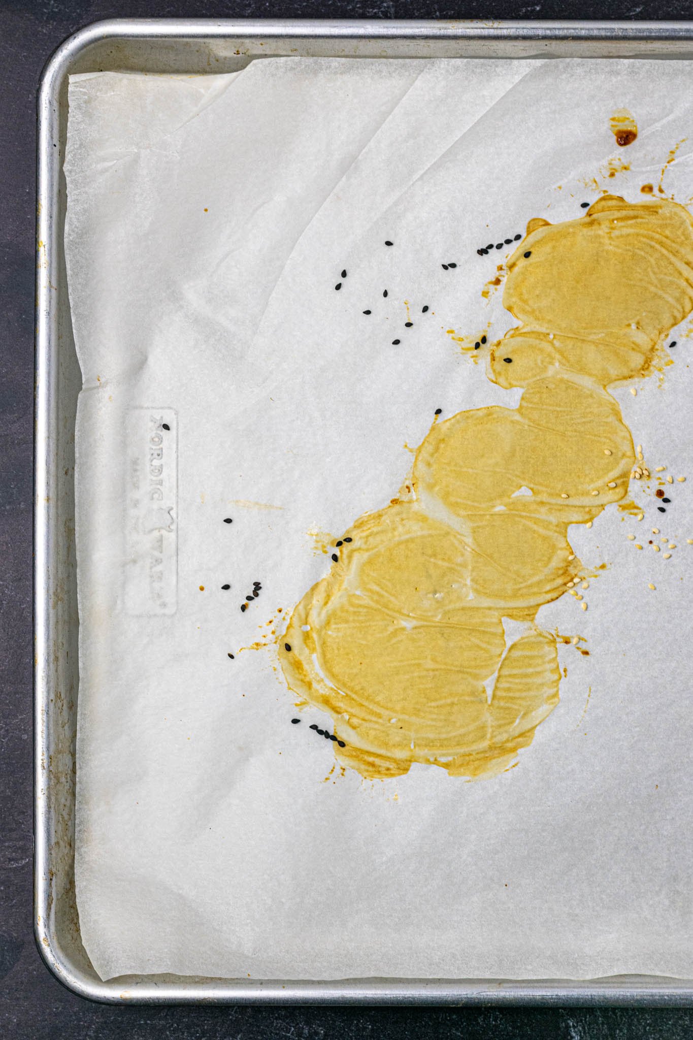 Sourdough Challah imprint on parchment paper