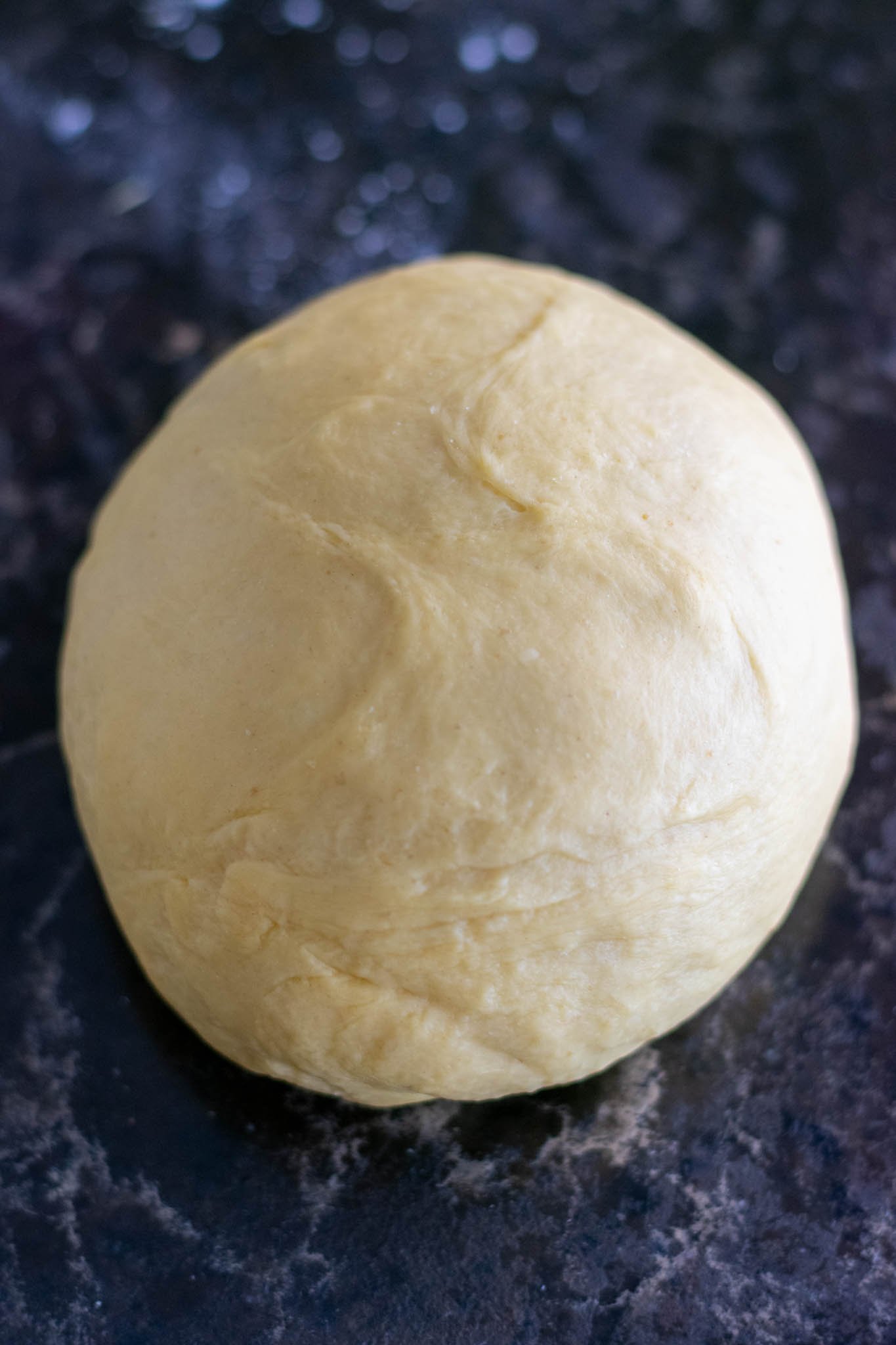 Sourdough challah dough after kneading