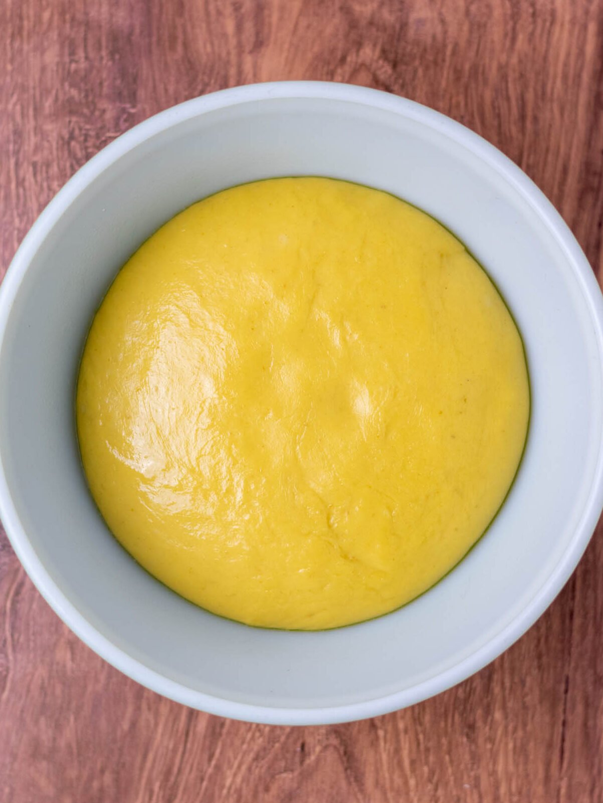 Sourdough challah dough at end proof