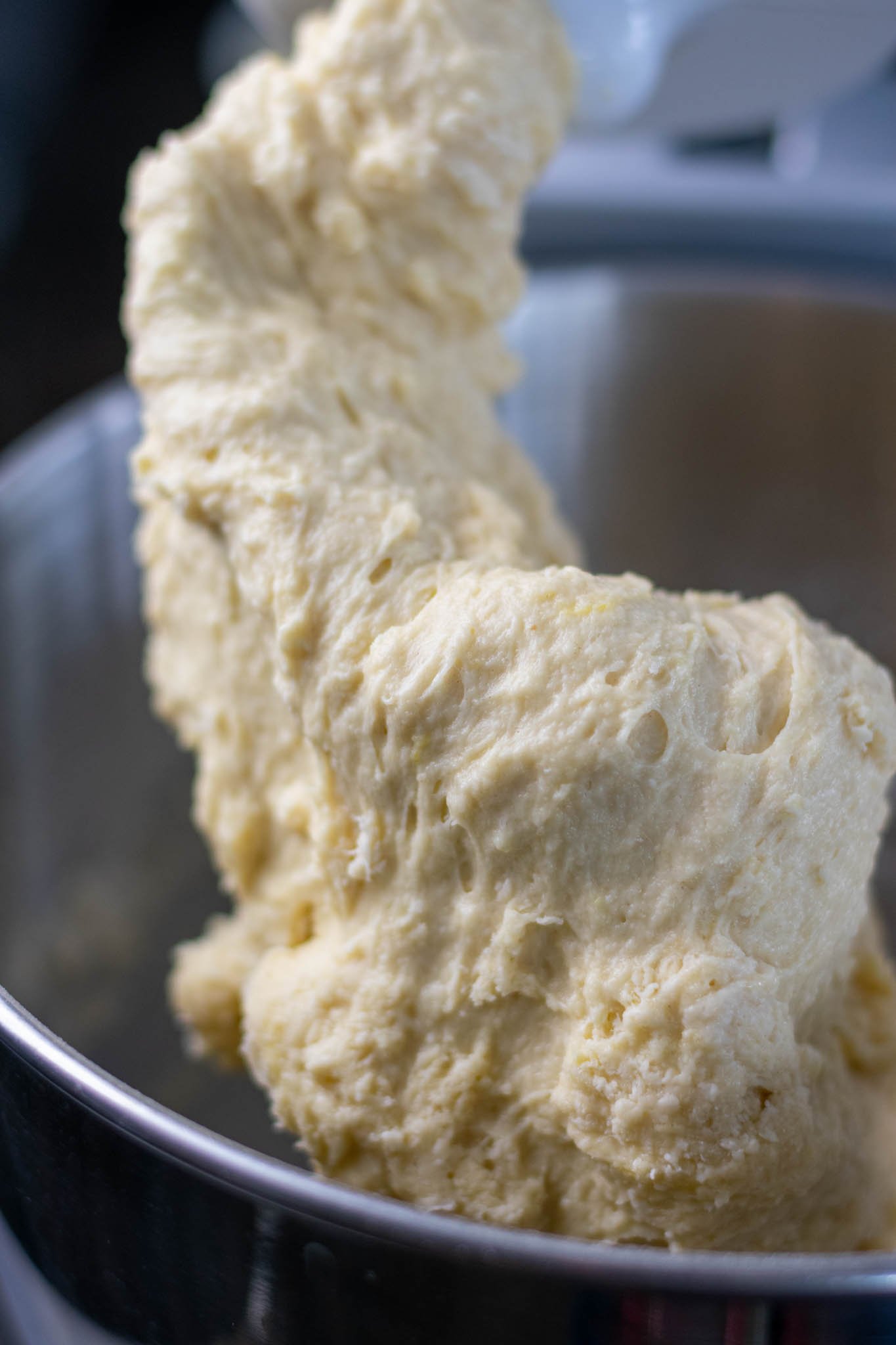 Shaggy dough on stand mixer dough hook