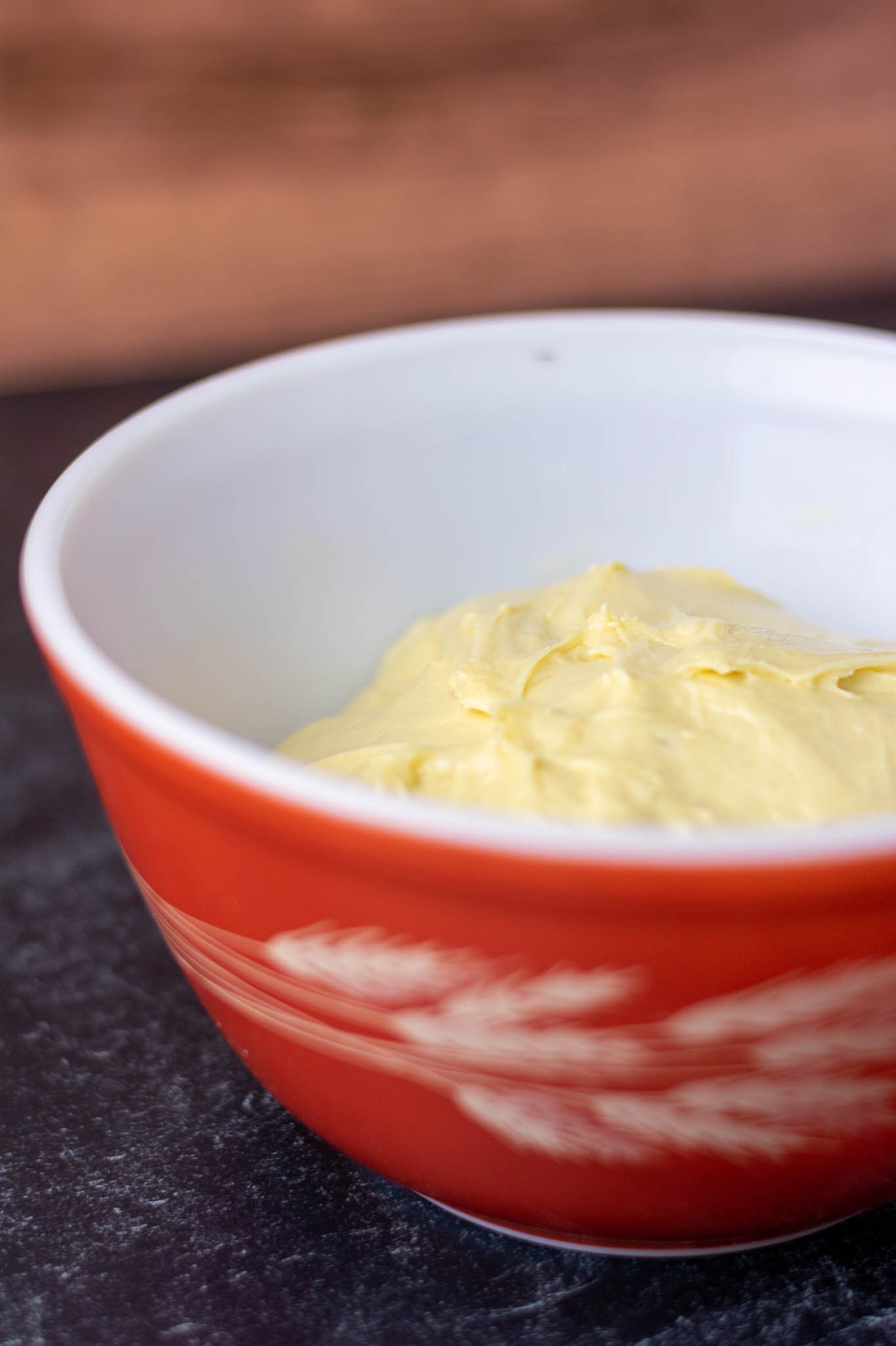 Brioche dough in mixing bowl at start of proofing