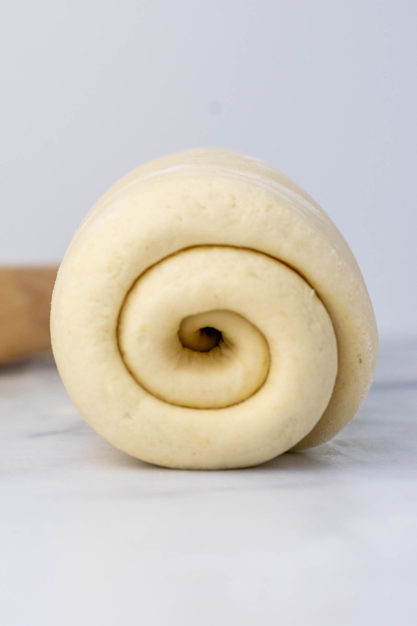 Rolled up sourdough sandwich bread dough