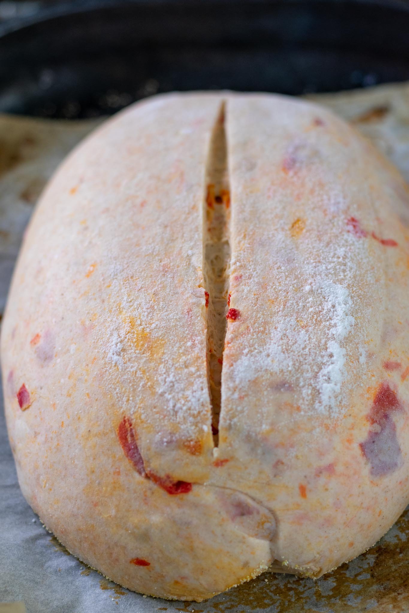 Scored Calabrian Chili and Honey Sourdough