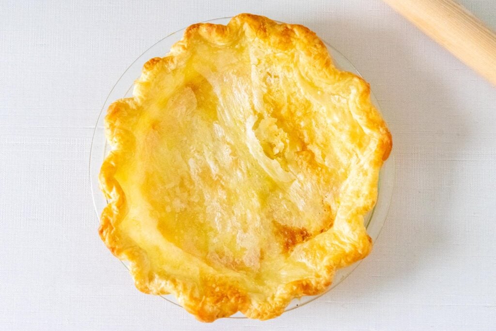 Flaky sourdough pie crust blind baked