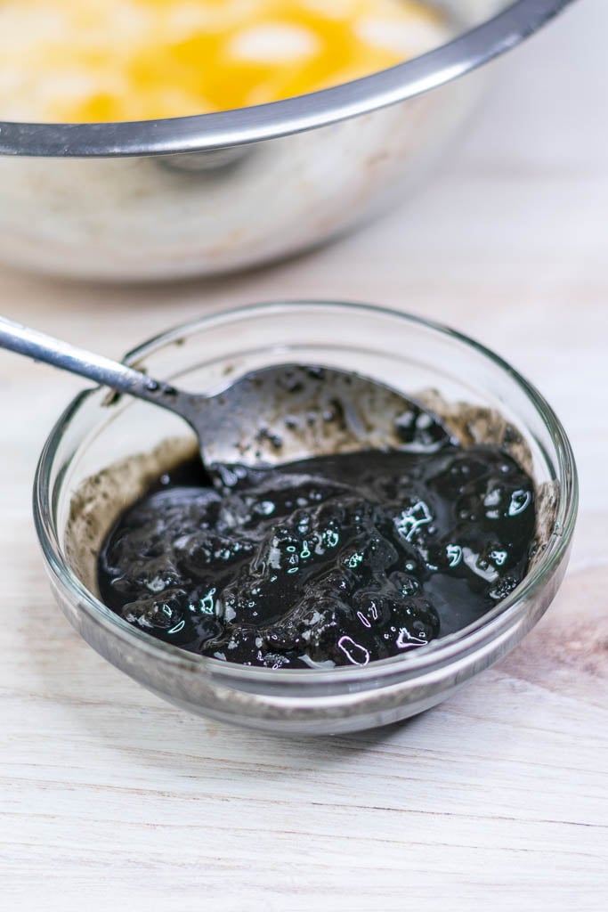 Bowl of black sesame paste