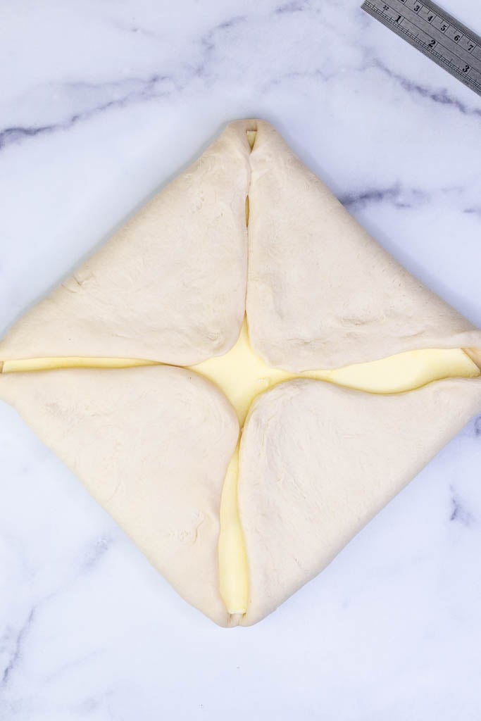 Encasing butter block in dough