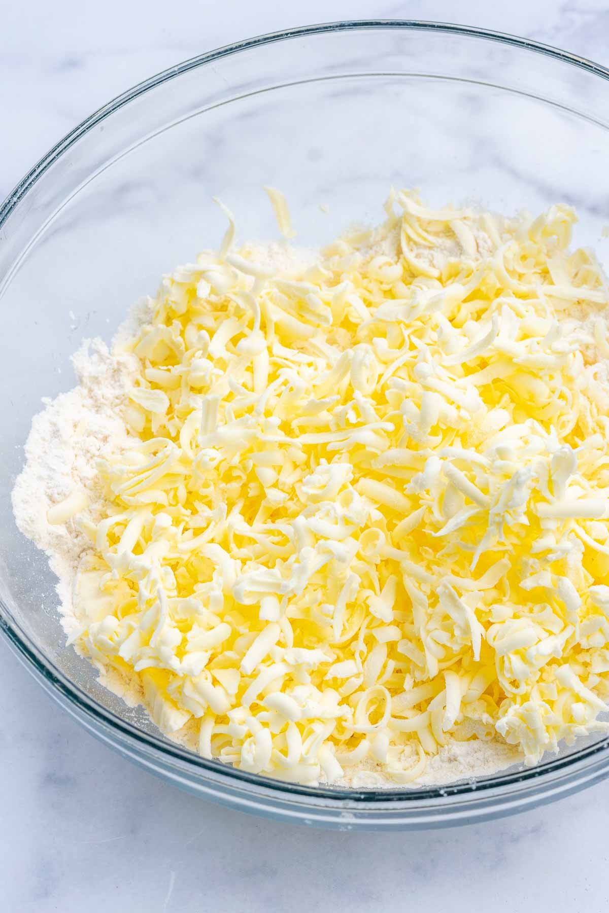Bowl of grated butter
