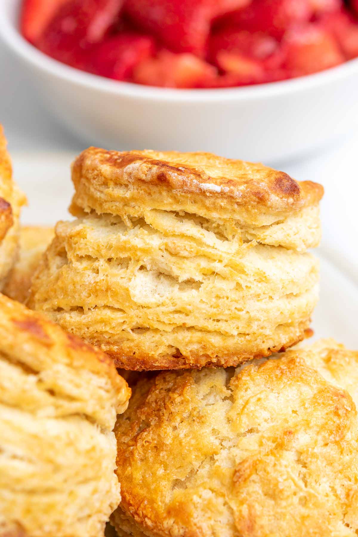 Flaky sourdough shortcake biscuit