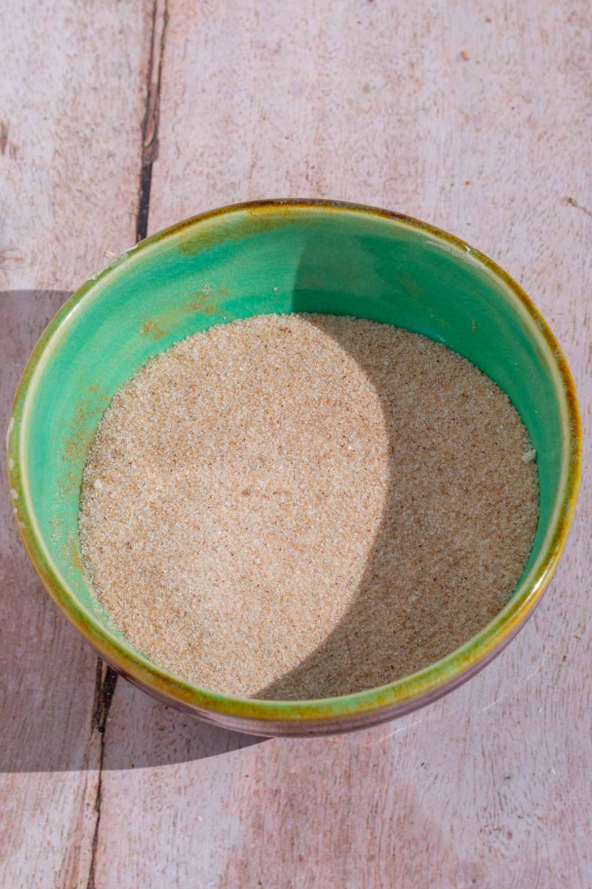 Cinnamon sugar in a bowl.