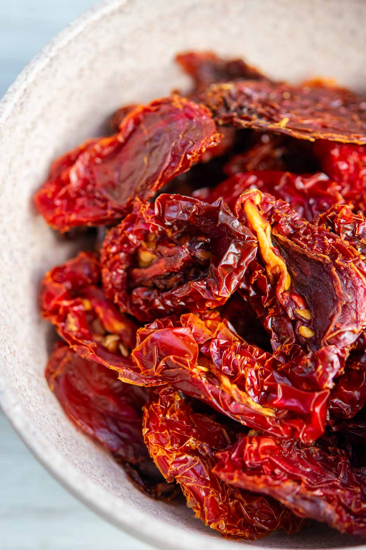 Sun-dried tomatoes in a bowl.