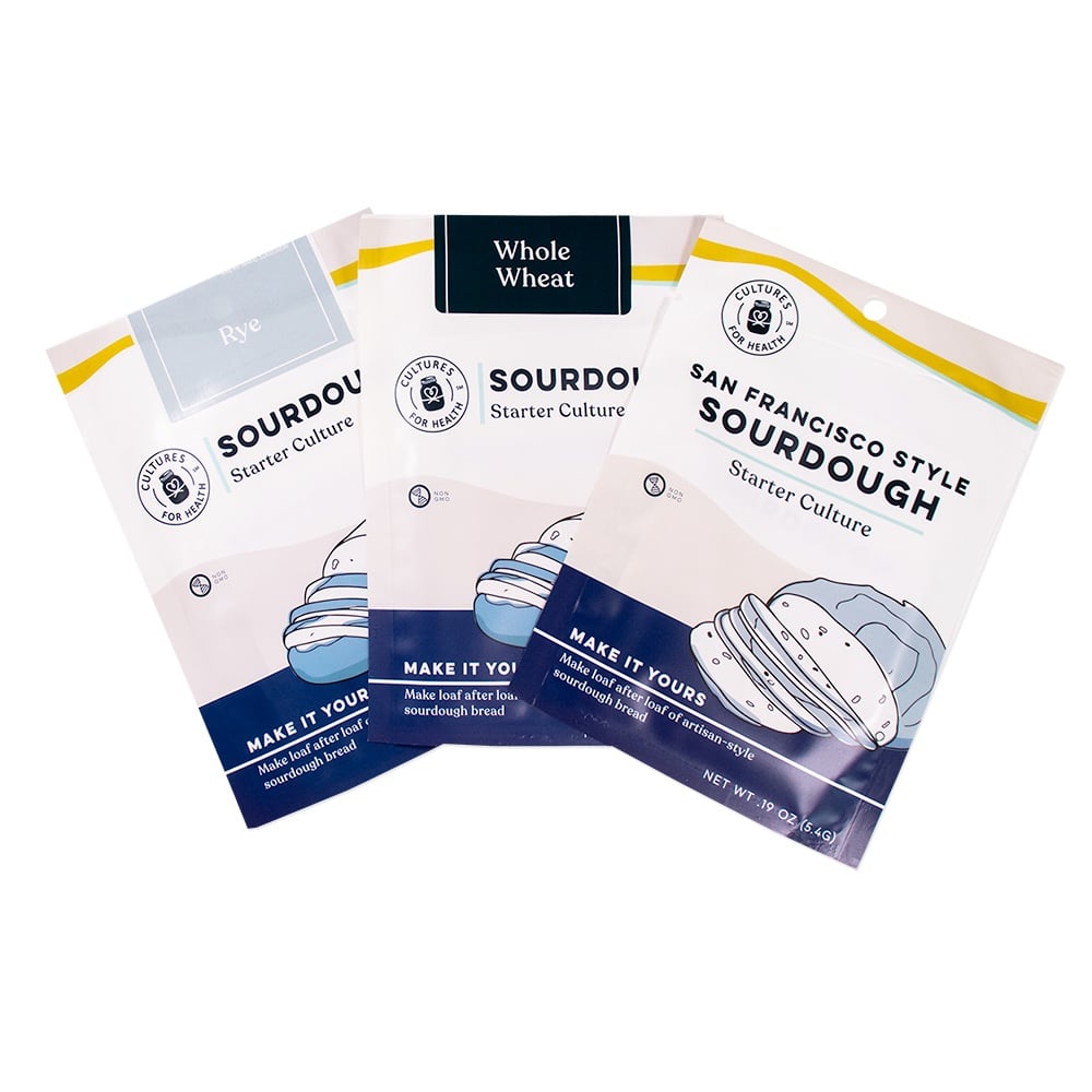 Cultures for Health dried sourdough starter bags.