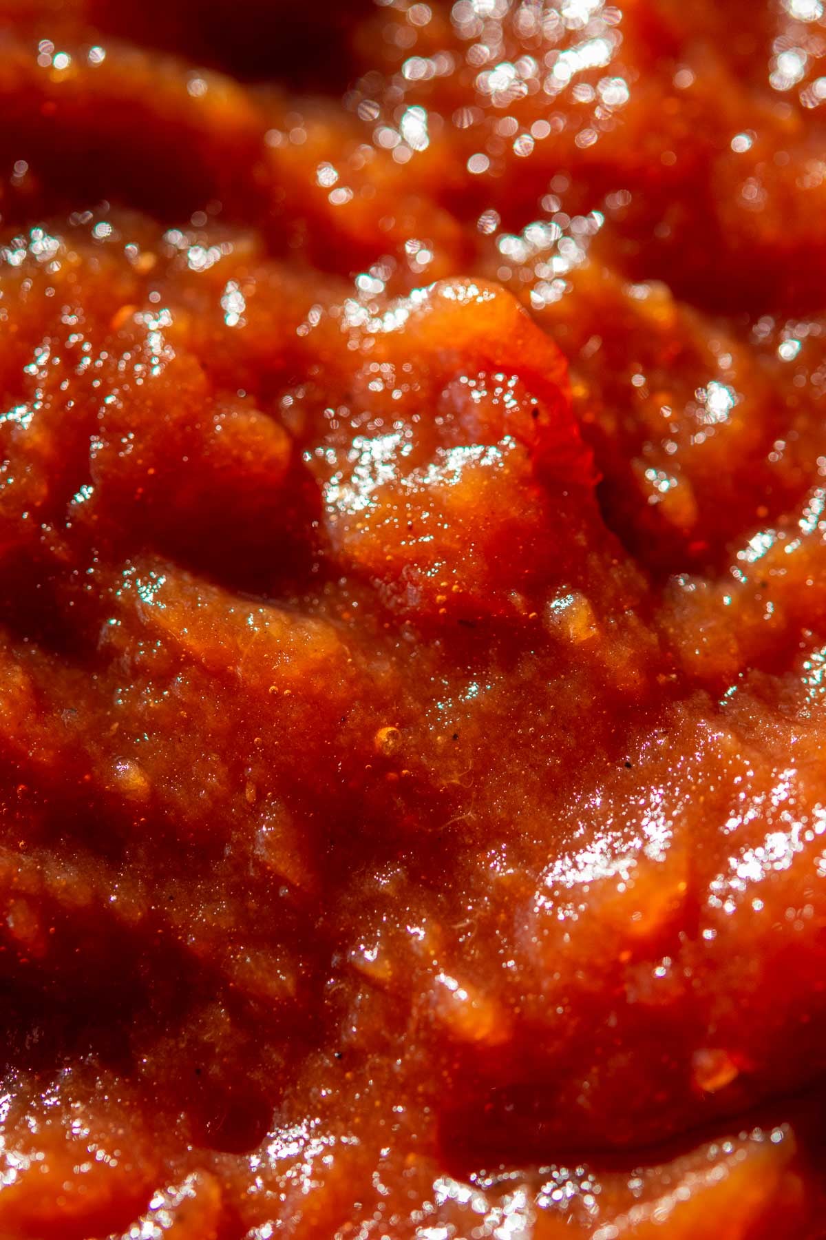Close up of smooth homemade apple butter.