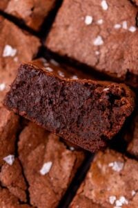 Close up of fudgy sourdough brownies.