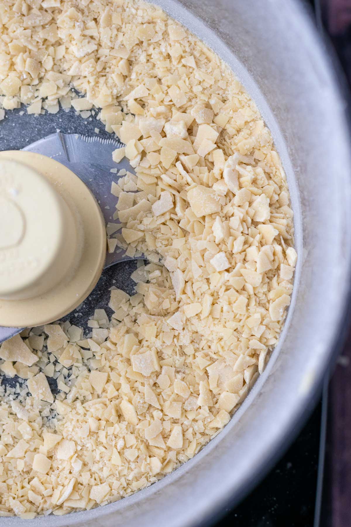 Food processor with ground dried sourdough starter.